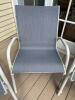 Patio Sling Armchairs White Metal With Textilene Mesh - 3
