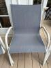Patio Sling Armchairs White Metal With Textilene Mesh - 4