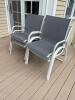 Patio Sling Armchairs White Metal With Textilene Mesh - 7