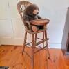 Antique Wicker and Wood High Chair Victorian-Style