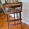 Antique Wicker and Wood High Chair Victorian-Style - 4