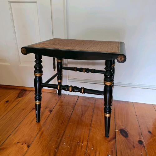 L. Hitchcock Hitchcocksville Style Painted and Caned Stool