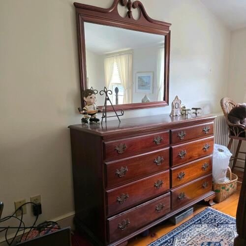 Mahogany Dresser and Mirror in the Chippendale Style