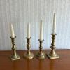Lot of Four Brass-Tone Metal Candlesticks