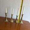 Lot of Four Brass-Tone Metal Candlesticks - 8