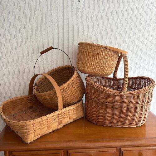 Four Assorted Woven Baskets
