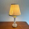 Waterford Crystal and Brass Table Lamp with Pleated Shade