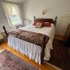 Double Four-Poster Wood Bed Frame with Optional Mattress and Bedding