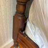 Double Four-Poster Wood Bed Frame with Optional Mattress and Bedding - 7