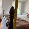 Double Four-Poster Wood Bed Frame with Optional Mattress and Bedding - 21