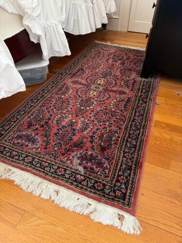 Handwoven Wool Runner Rug in Traditional Persian-Style Design