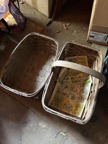 Woven Wood Gathering Baskets Rustic Farmhouse Style
