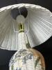 White Wicker Table Lamp With Floral Shade - 4