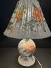 White Wicker Table Lamp With Floral Shade - 6