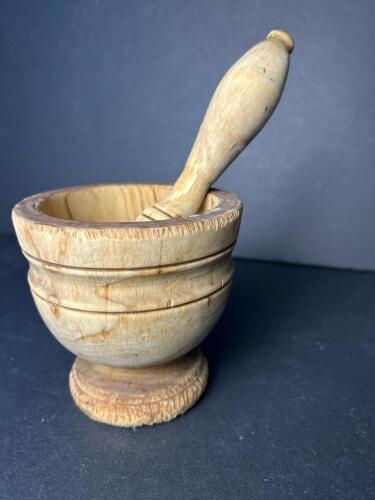 Rustic Style Wooden Mortar and Pestle