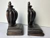 Pair of Dark Wood Urn-Form Bookends in the Traditional Style - 3