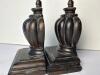 Pair of Dark Wood Urn-Form Bookends in the Traditional Style - 5