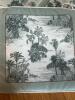 Six Tropical-Print Square Chair Pads with Ties - 2