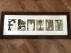 16"x41" Framed Sepia Alphabet Photo Art in Ornate Wood Frame