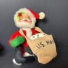 Trio of Annalee Dolls: Soldier Mouse, Santa, & Yellow Elf - 5