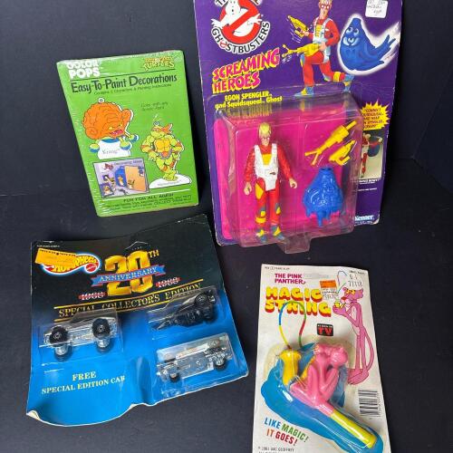 Vintage Toy Lot: Ghostbusters, Pink Panther, & More