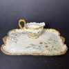 Limoges Floral Porcelain Tray and Creamer Pair