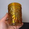 Pair of Amber Carnival Glass Tumblers - 2