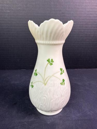 Irish Parian Donegal China Vase with Shamrock Design