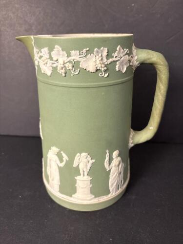 Wedgwood Green Jasperware Classical Style Pitcher
