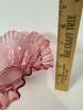 Pink Ruffled Fenton Glass Bowl in Victorian-Style - 4