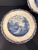 Eight Countryside Old Hall Ivory Ware Blue Transferware Plates - 2