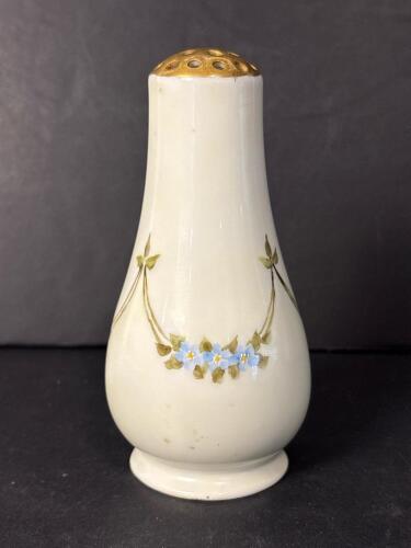 Hand-Painted Floral Porcelain Shaker with Gilt Top