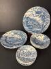 Crown Clarence Blue Transferware Plates and Bowls, English Country-Style