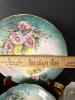 17 Piece Hand Painted Floral Porcelain Teacups, Saucers, Plates Set - 2
