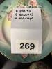 17 Piece Hand Painted Floral Porcelain Teacups, Saucers, Plates Set - 7