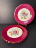 Three Baronet F & R Czechoslovakia Plates With Floral Design