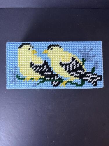Handmade Needlepoint Door Stop With Birds Motif, 1 of 2