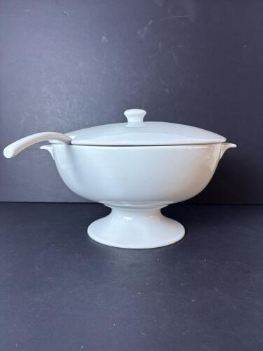 Pottery Barn Great White Porcelain Tureen with Ladle