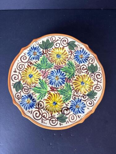 Provincial Ware Floral Pottery Plates, Japan