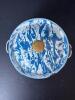 Blue and White Enamelware Bowl with Lid, Swirl Pattern - 2
