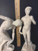 Two White Resin Classical-Style Discobolus and David Figurines - 2