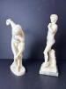 Two White Resin Classical-Style Discobolus and David Figurines - 3