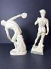 Two White Resin Classical-Style Discobolus and David Figurines - 4