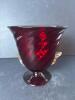 Ruby Art Glass Vase With Applied Gold Accents