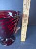 Ruby Art Glass Vase With Applied Gold Accents - 6