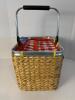Woven Picnic Basket with Aluminum Handle and Insulated Lining - 2