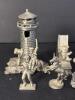 Seven Pewter Figurines Including Spooniques, Disney, and Fantasy Characters - 2