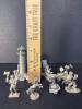 Seven Pewter Figurines Including Spooniques, Disney, and Fantasy Characters - 7