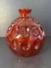 Red Textured Glass Vase in the Mid-Century Modern Style