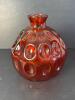Red Textured Glass Vase in the Mid-Century Modern Style - 2